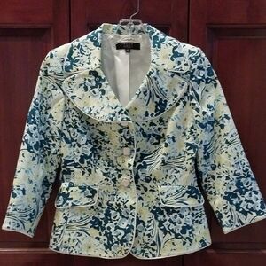Alex Marie Blue and Yellow Floral Blazer